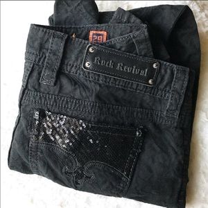 Rock Revival Black Jeans 29 fit like 28